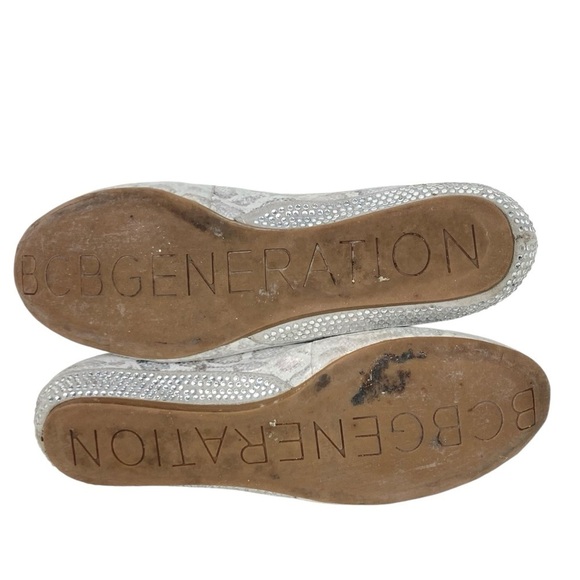 BCBGeneration Ballet Flats with Crystal Embellished Heel  - Size 7.5 - Picture 9 of 11